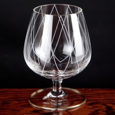 1 (von 2) Cognacglas Poschinger Brillant Frauenau 1950er Jahre Glas Linien