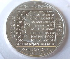 Münze Deutschland: 10 Euro 2010 G: Silber 0.925: Gedenkmünze Konrad Zuse