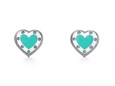 Return to Tiffany *Love Herzohrringe in Tiffany Blue in Silber * Neuw. 