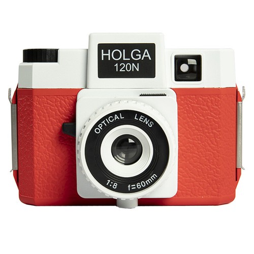 Holga 120n weiß - weiß, rot