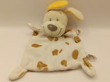 NICOTOY Hund Hündchen Schmusetuch Schnuffeltuch Kuscheltuch weiß braun gefleckt