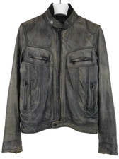 Dolce & Gabbana Jacke Herren (Eu) 50 Alter Look Biker Reißverschluss Pure Leder