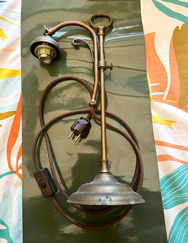 Antik tischlampe metall bronze - antik,