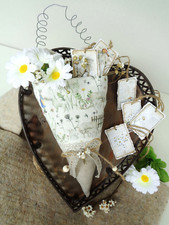 XXL Herz Acufactum Stoff 27x16cm,Leinen,Deko Etiketten,Shabby,Schafe,Margaritten