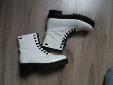 Esprit Damen Stiefelette Lack Weiße Damen Boots Gr. 37