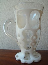 211❚ antikes Glas, Krug, Überfangglas, geschliffen, Marienbad, Böhmen ca. 1857