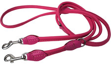 HUNDELEINE, RundeLeine, 220cm/8mm, NappaLeder, ROSA (PL-9-38) Handarbeit