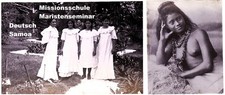 Deutsch Samoa nackte Einheimische + Missionsschule 4x orig Photos 1900 good size