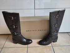 Damen Stiefel schwarz Goldschnalle elegant Bruno Premi Größe 39 Leder