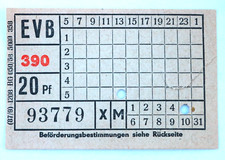 EVB - Erfurter Verkehrsbetriebe - Fahrschein Serie 390  für 20 Pfennig ca. 1958