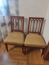 2 schöne Biedermeier Stühle gepolstert massiv  Kirschbaum !