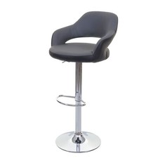 B-Ware Barhocker MCW-F16, Barstuhl Drehhocker, mit Lehne Kunstleder grau-schwarz
