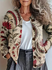 Damen Cardigan mit Blumenprint,  Gr. S auch M, BW 54 cm ungedehnt - neu