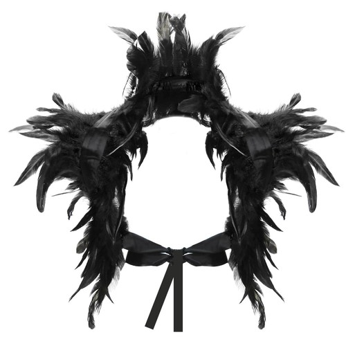 Federkragen schwarz gothic - schwarz,,