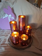 5tlg.LED Kerzen- Set Violett