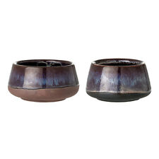 B-Ware % Teelichthalter braun grau Keramik Retro Nordic Skandi Bloomingville