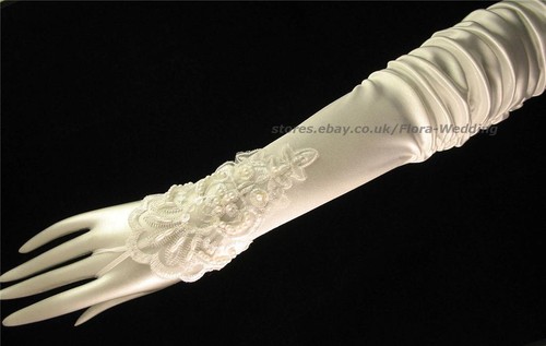 Satin fingerlose braut - satin,