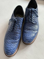 Außergewöhnlich! Stacy Adams 45, blau Kroko-Optik, USA-Style, top Zustand