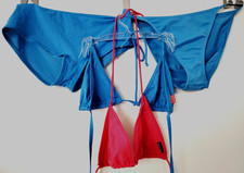 vittorio ROSSI/eleMar Bikini Set 4-tlg. Badeanzug blau-rot Größe 170 w. neu