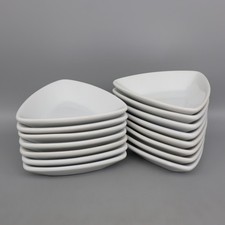 15 Stk. Snackschalen von Heinrich ~ weiß Porzellan dreieckig ~ unbenutzt ~ Party