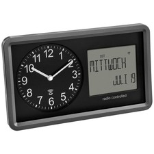 TFA Dostmann 60.3552.01 Funk Funkuhr 254 mm x 44 mm x 152 mm  Schwarz