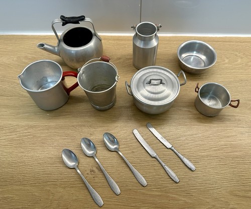 Vintage puppengeschirr alu - vintage,