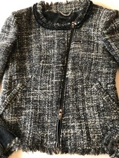 TWIN - SET Simona Barbieri Blazer Jacke Gr. L  Perlen Fransen Spitze TOP