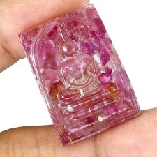 Handgefertigte Gautama Buddha Thai Figur Statue Natur Rot Rosa Rubin 39,15ct ...