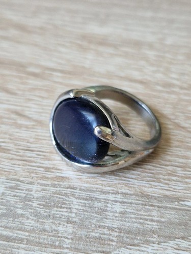 Damen ring silber mit blauem - silber,