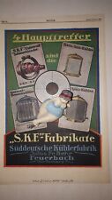 1921 ORIGINAL REKLAME  SKF BEHR FEUERBACH WERBUNG PROTOS BERLIN SIEMENSSTADT