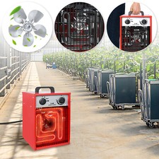 5KW Elektroheizer Heizluefter Bauheizer Heizgebläse Heizgeraet Heizung Rot IP44
