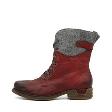 Rieker Damen 79604-36 Stiefeletten Rot Grau Komfort Schnürstiefeletten EU 39