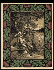 Notgeld Artern 1921, 50 Pfennig, Mann und Frau unter Baum, Gebäude und Silhouet 