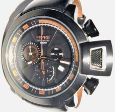 Esprit Collection  Aeolus Black Chronograph Quarz Leder