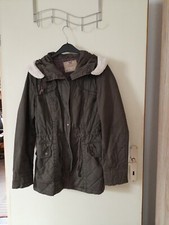 warme Damen Jacke, Kapuzenjacke, Parka, C&A, dunkeloliv, Gr. S, Nr. 186