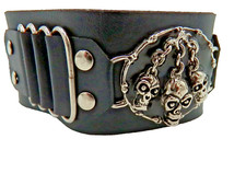 Armband Leder Gothic Punk Rave Techno / Unisex / - Siehe Bilder !