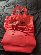 Mario Valentino Spa Leder Handtasche Schultertasche Rot