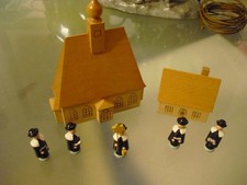 5 Sternsinger,Holzkapelle H:11cm,Haus-Weihnachtszeit