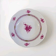 Herend Apponyi purpur Porzellan tiefer Speise Teller ca. 24,5 cm  handbemalt