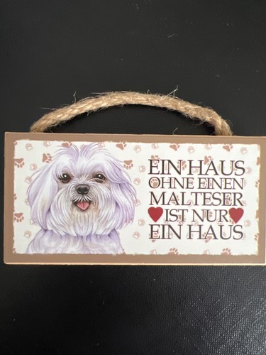Malteser haustier magnet holz - malteser,