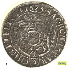 1/3 Taler 1673 CR , Johann Georg II. Sachsen