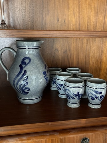 Blau graues keramik - blau,, set