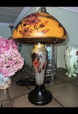 Überfangglas Lampe Im Jugendstil Glaslampe Geätzt Signatur Gallé Lampe