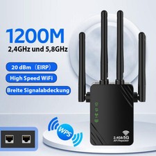 WLAN Repeater Router Range Wifi Verstärker Signal Access Point Booster 1200Mbps