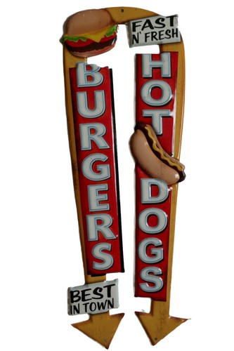 Blechschild burger hot - blechschild, &