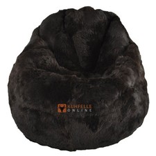ÖKO LAMMFELL SITZSACK SCHWARZ KURZWOLLIG BEAN BAG