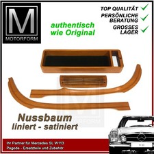 Mercedes SL W113 Pagode Holzsatz NUSSBAUM ECHTHOLZ 4-teilig Armaturenbrett wood