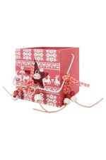 Depot Windlicht Rot Weihnachtlich Rentier Schneeflocken Schleife Holz Deko