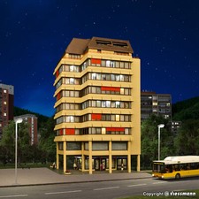 Kibri H0 38218 - Hochhaus mit Ladenpassage und Penthauswohnung  Neuware