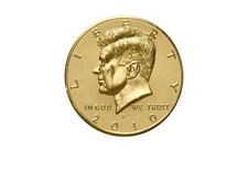 Half Dollar 2010 USA vergoldet, J.F. Kennedy, Sammlermünze